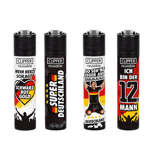 Clipper Feuerzeug Fußball Deutschland (Zufälliges Design)