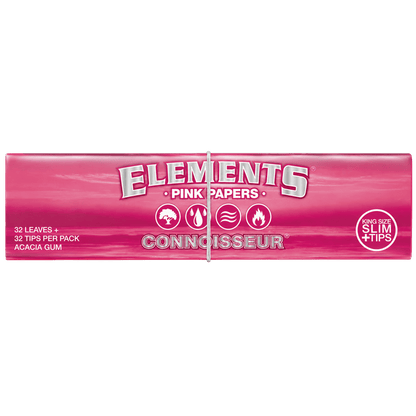 Elements Pink Connoisseur King Size Slim + Tips