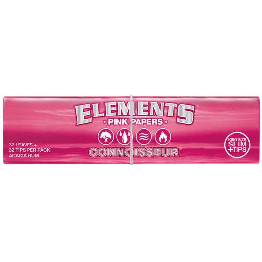 Elements Pink Connoisseur King Size Slim + Tips