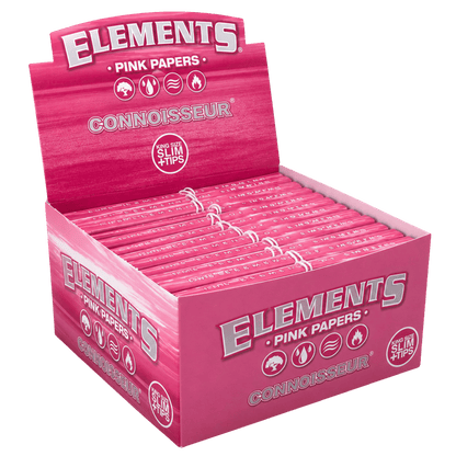 Elements Pink Connoisseur King Size Slim + Tips