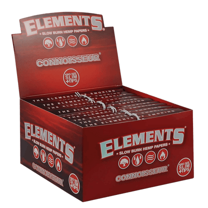 Elements Red Connoisseur King Size Slim + Tips (Hemp)