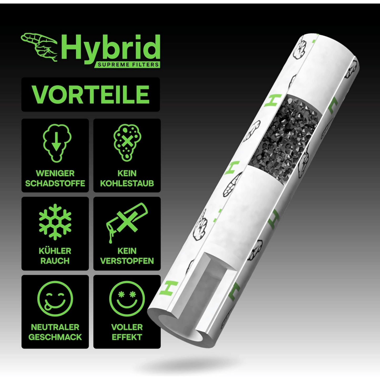 Hybrid Slimfilter 250er Beutel Aktivkohlefilter