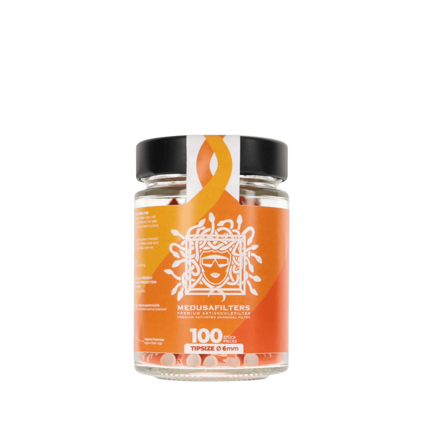 Medusafilters 100 Premium Aktivkohlefilter Slim ∅ 6mm im Glas