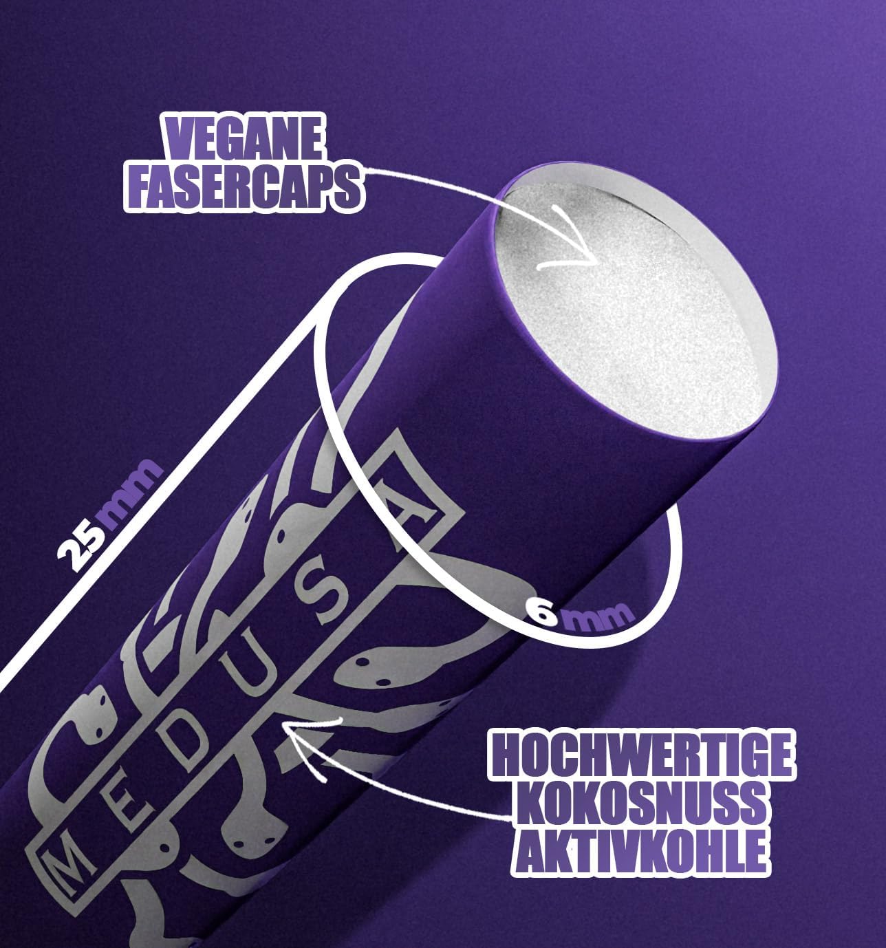 Medusafilters 100 Premium Aktivkohlefilter Slim ∅ 6mm im Glas